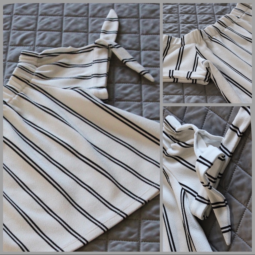 Off -shoulder striped blouse